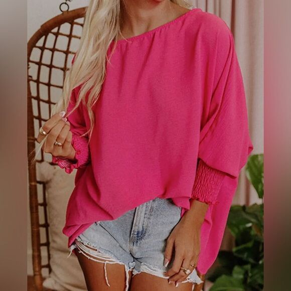 Relaxed Smocked Sleeve Top - Picture 1 of 3